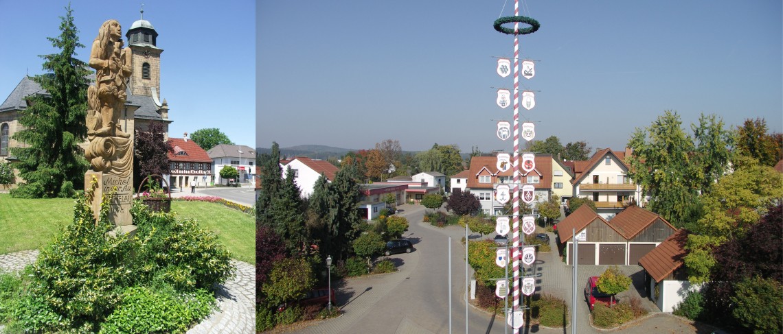 Kirchplatz und Zolltorplatz in Michelau